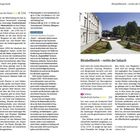 Texte: "Haus der Natur", "Mirabellbezirk - rechts der Salzach", "Schloss Mirabell mit Garten".  
Links oben "42", rechts oben "43".  
Illustration: Park mit Blumenbeeten und historischem Gebäude im Hintergrund.