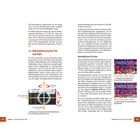 Seite mit Text über Belichtungszeit und Bildstabilisierung. Eine Kameraillustration zeigt Bewegungsrichtungen.