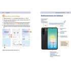 "Alarm für den nächsten Morgen"; "Galaxy A27 5G"; links: Alarm-Einstellungen; rechts: Smartphone mit Kamera und Mikrofon.