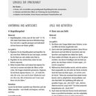 **Ich und die anderen**: Lernziele der Spracheinheit, Einführung, Begrüßungslied, Spiele, Aktivitäten, Materialangaben.