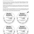 Einleitung für Lehrkräfte und Eltern. Das Detektiv-Abzeichen. "Mathe-Detektiv/in", "Der verrückte Doktor Käferauge". Kreise mit Insekt.