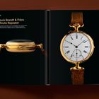 1892, Louis Brandt & Frère Minute Repeater. Goldene Taschenuhr, römische Ziffern, braunes Lederarmband.