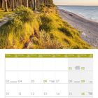 Kalender für Mai 2027 mit Feiertagen. Oben: Wald und Küste im Sonnenlicht. Unten links: Geisterwald bei Nienhagen.