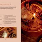 Duftkerzen mit Orangenduft & Zimt: Anleitung zur Herstellung mit Wachs, Orangenschalen und Zimt in einem warmen, gemütlichen Ambiente.