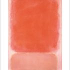 Mai, 1 bis 31, Mark Rothko. Große rote und rosa Farbflächen auf weißem Hintergrund. Illustration.