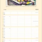 Oben ist ein Gemälde von August Macke: bunte Küstenszene. Darunter ein Monatskalender für Mai mit Feiertagen: Maifeiertag, Christi Himmelfahrt, Muttertag, Pfingsten, Fronleichnam.