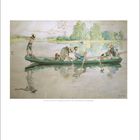 Mai 2027 Kalenderblatt. Gemälde von Carl Larsson zeigt Personen in einem Ruderboot auf einem ruhigen See mit Bäumen im Hintergrund.