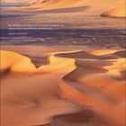Arabisches Sprichwort: "Wer die Wüste nicht kennt..." Märzkalender, Dünenlandschaft in sanftem Licht.