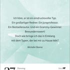 Zitat von Michelle Obama über ihren beeindruckenden Mann. Datum: Dienstag, 27. April. Astrologisches Zeichen: Stier.
