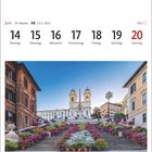 Kalender, Juni, 14.-20. Woche. 
Spanische Treppe, blühende Blumen, Kirche mit Türmen im Hintergrund.