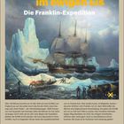 Titel: "Verschollen im ewigen Eis - Die Franklin-Expedition". Rückansicht eines Schiffs im Eis mit Besatzung in kleinen Booten. Darunter Kalenderdatum.