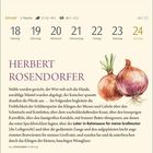 18 Montag, 19 Dienstag, 20 Mittwoch, 21 Donnerstag, 22 Freitag, 23 Samstag, 24 Sonntag, Januar, HERBERT ROSENDORFER, Illustration von zwei Zwiebeln.