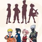 Welcher Schatten gehört zu wem? Verbinde die Paare. Unten vier Figuren in farbiger Kleidung, oben deren Schatten.