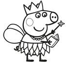 Eine Illustration zeigt eine fröhliche, krönchentragende Figur mit Flügeln, Zauberstab und Buch.