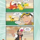 "Krokel findet ihn!", "FNAAAH!", "PIKA, PIKA!", "Kap, greif an mit DONNERSCHLAG!" Heldenhafte Szenen mit Cartoon-Charakteren.