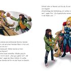 Links ein Mann im Mantel, von einer Frau geschlagen. Rechts die Enthüllung von Thor durch die Frau. Comic-Stil.