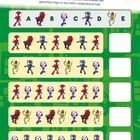 "Knifflige Codes", Figurenreihen zur Mustervervollständigung. Buchstaben A bis E sind über den Figuren. Lösungshinweis auf Seite 48.
