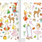 Illustration von Kindern mit Kronen, Einhorn, Reh, Frosch, Blumen, Herzen und anderen verspielten Elementen.