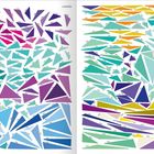 Links steht "Leseliebe", rechts "Alltagspoesie". Bunte Dreiecke mit Zahlen in verschiedenen Farben verteilt.