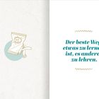 "Der beste Weg, etwas zu lernen, ist, es anderen zu lehren." Illustration: Tüte mit Sonnenmotiv.