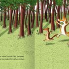 Seit diesem Weihnachtsfest leben der Fuchs, der Wolf, das Wiesel und die Gans zusammen im Fuchsbau. Tiere im Wald.