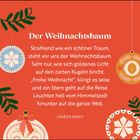"Der Weihnachtsbaum" und ein Gedicht darüber. Unten steht "UNBEKANNT". Illustriert mit Weihnachtskugeln und Zweigen.