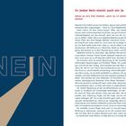 Text links: „NEIN“ mit einem Lichtstrahl durch das „I“. 
Text rechts: 
Titel: „In jedem Nein steckt auch ein Ja“
Untertitel: „Wieso du ans Ziel kommst, wenn du in Umleitungen denkst“. 
Darunter ein längerer Textblock. Ganz unten die Seitenzahl „125“.