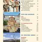 Inhaltsangabe mit Themen wie Musik, Reisen, Berge. Fotos: Maskierte Personen, ein altes Gebäude und eine Seilbahn in den Bergen.