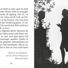 „Goethe an einem Grabmal – eines der schönsten Beispiele der Silhouetten-Kunst.“ Links Text, rechts Silhouette einer Figur.