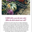"Erfüllt dich, was du tust, oder füllst du dich damit nur voll?" Kalenderblatt für Oktober 2027, blumige Herbstszene.