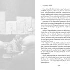 "6. April 1932", gefolgt von einem Text über eine Frau namens Grete in einem Gerichtssaal. Im Hintergrund sind Gemälde.