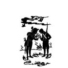 Zwischen dem unteren Rand des Briefes und der Unterschrift des Finanzministers und der Zeugen. Silhouetten zweier Personen.