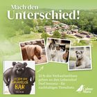 "Mach den Unterschied! 25% des Verkaufserlöses gehen an den Lebenshof Dorf Sentana. Buchcover: Ein grummeliger Bär."