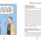 "Man sagt nicht mehr 'reich', weil das diskriminierend ist. Man sagt jetzt 'monetär anders befähigt'!" 

Links: Illustration mit zwei Männern, einer mit Brille, der andere gestikulierend. Rechts: Fragen und Antworten über Bargeld und Humor.