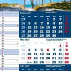 April, Mai und Juni 2027 sind dargestellt. Es gibt einen Strandweg mit Kiefern und Meer im Hintergrund.