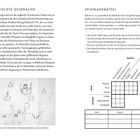 "2: Belauschte Gespräche. Spionagerätsel. Nutze deinen logischen Verstand. Raster und Tabelle sowie Illustrationen."