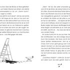 Doppelseite: Links und rechts je ein Textblock. Links unten eine schwarz-weiße Illustration von einem Kind, einer Leiter und einer Ente.