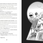 Texte: Dialog über das Betreten eines Raumes, Computertransport, und Dringlichkeit.  
Illustration: Drei Männer durch Schlüsselloch beobachtet.