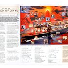 Text links: Details zum Kriminalroman "Der Tod auf dem Nil". Rechts: Illustration des Schiffs Karnak mit vielen Charakteren.