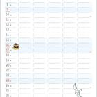 Kalenderblatt für Mai, mit Feiertagen wie Muttertag und Pfingsten. Illustration von Booten und Möwen am unteren Rand.