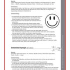 „Smileys basteln: Das habe ich gut gemacht! (ab 3 Jahren)“ und „Selbstliebe-Spiegel (ab 3 Jahren)“. Smiley-Illustration.