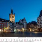 "Die Mosel von Trier bis Koblenz - Hauptmarkt mit Petrusbrunnen, St. Gangolf und Steipe in Trier."<br>
Abendstimmung auf einem historischen Platz.