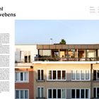 Texte: "Das Gefühl des Schwebens", "Projekt: Lincoln", "Designer: Notan Office", "Location: Brüssel, Belgien". Penthouseansicht oben auf Wohnhaus.