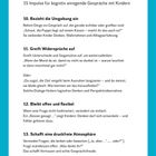 Ein Textfeld beschreibt Impulse für Gespräche mit Kindern, z.B. Widersprüche aufgreifen und eine offene Atmosphäre schaffen.