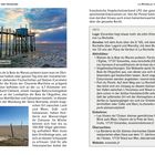 Texte: Standort, Anreise, Aktivitäten, Einkehren, Übernachten, Website. 
Bild: Fischerhütte auf Stelzen im Watt bei Sonnenuntergang.