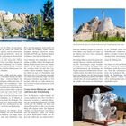 Seite 88: Avenue of Flags - Texte über Mount Rushmore.  
Seite 89: Crazy Horse Memorial seit 1948 im Bau.  
Portrait von Sandra Wickert mit Beschreibung.