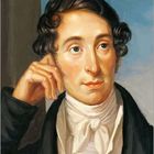 Kalenderblatt mit "Carl Maria von Weber, 1786 - 1826". Porträt eines Mannes in eleganter Kleidung.
