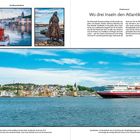 Links: "Von Ålesund bis Rørvik." Rechts: "Wo drei Inseln den Atlantik bändigen." Unten: "Großes Bild: Über dem Hafen..."