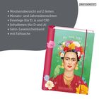 + Wochenübersicht auf 2 Seiten, Illustration einer Frau mit Blumenkranz und Papagei auf grünem Hintergrund.