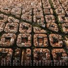 Text: "Barcelona, Spanien 5". Darunter ist ein Kalendermonat mit Wochen- und Tageszahlen. Oben sieht man ein Stadtbild aus der Luft.
